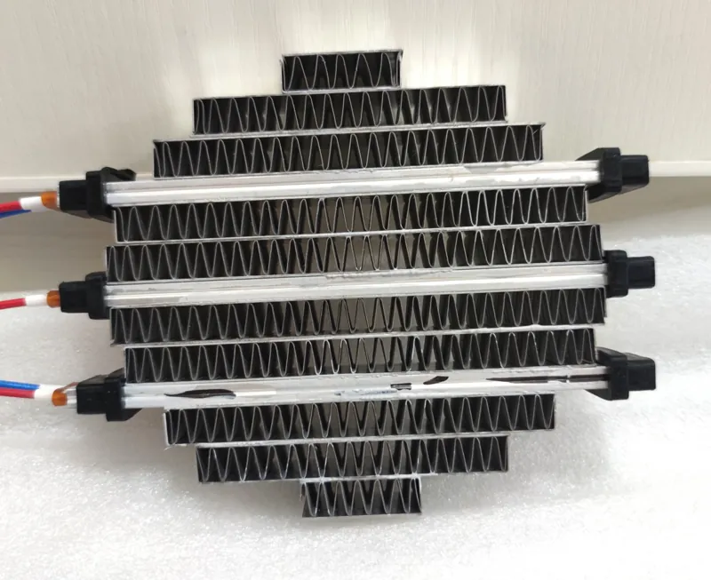 Stepped-fin air heater